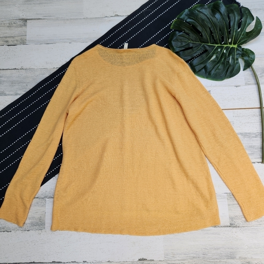 Elieen Fisher Linen Lightweight Sweater Tunic Yellow Size Medium - Picture 5 of 6